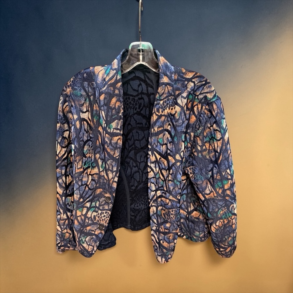 Coldwater Creek Reversible Jacquard Jacket – Size 16 – NWT